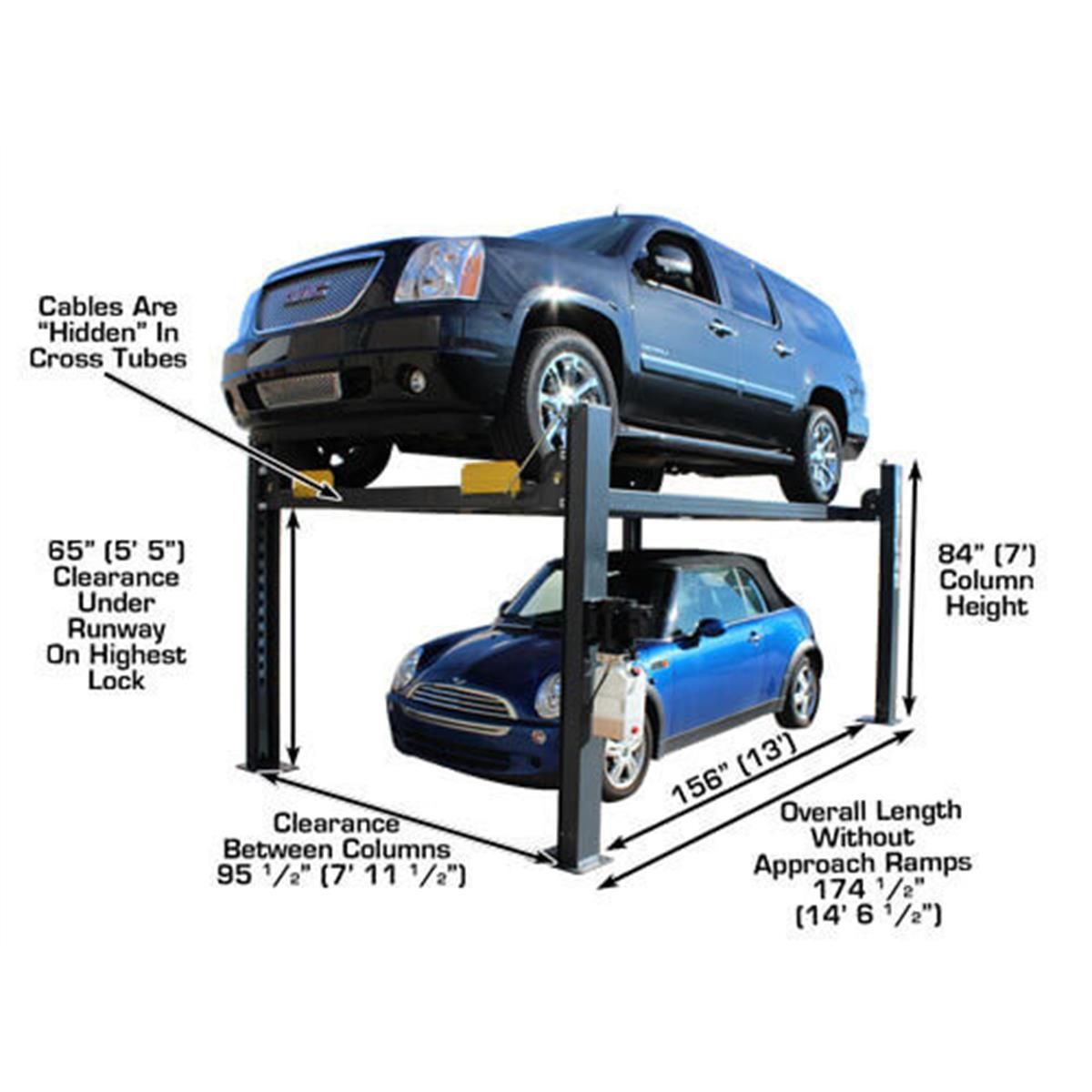 408SL Hobbyist Super Deluxe Portable Hobbyist 4-Post Lift 8000 lb. Capacity