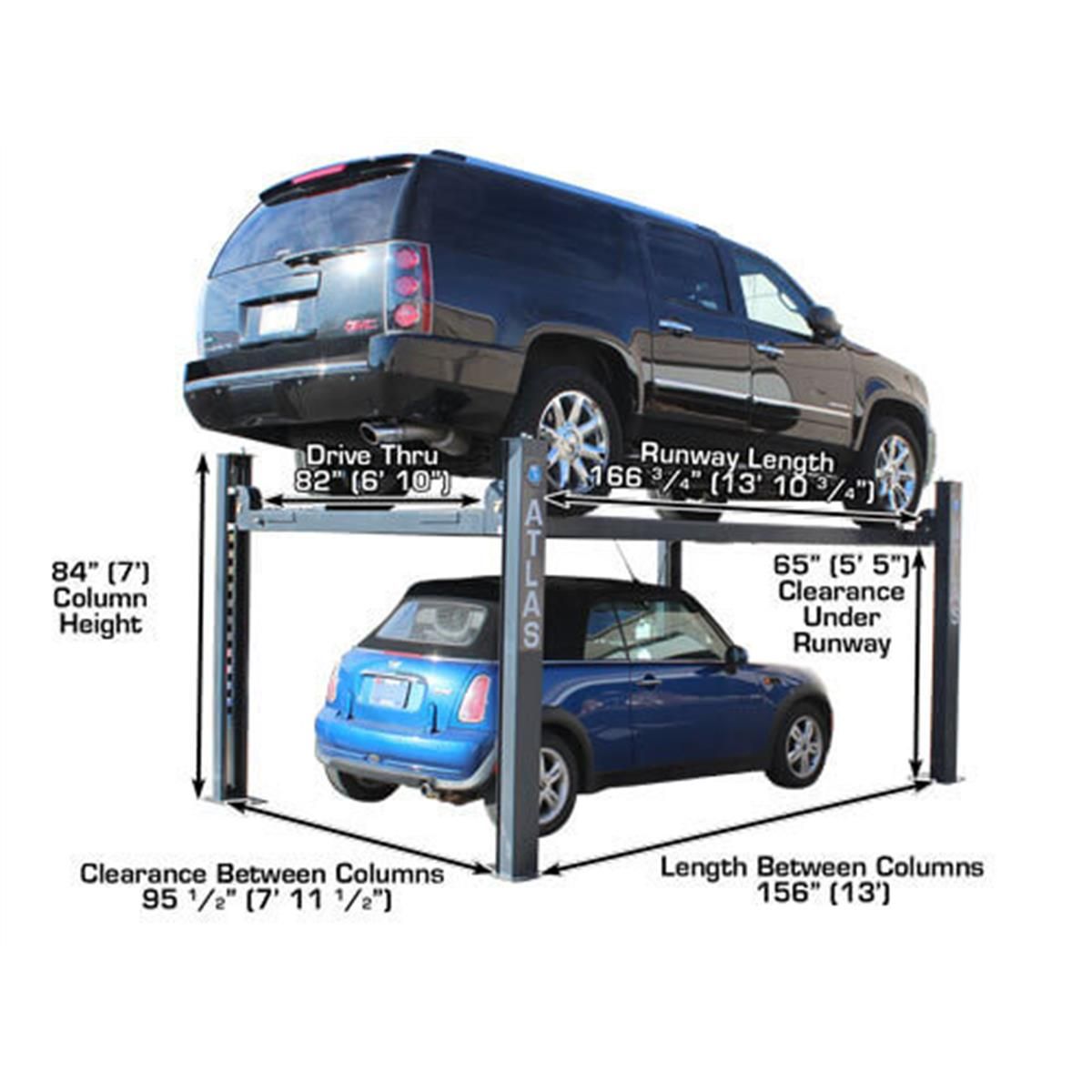 408SL Hobbyist Super Deluxe Portable Hobbyist 4-Post Lift 8000 lb. Capacity