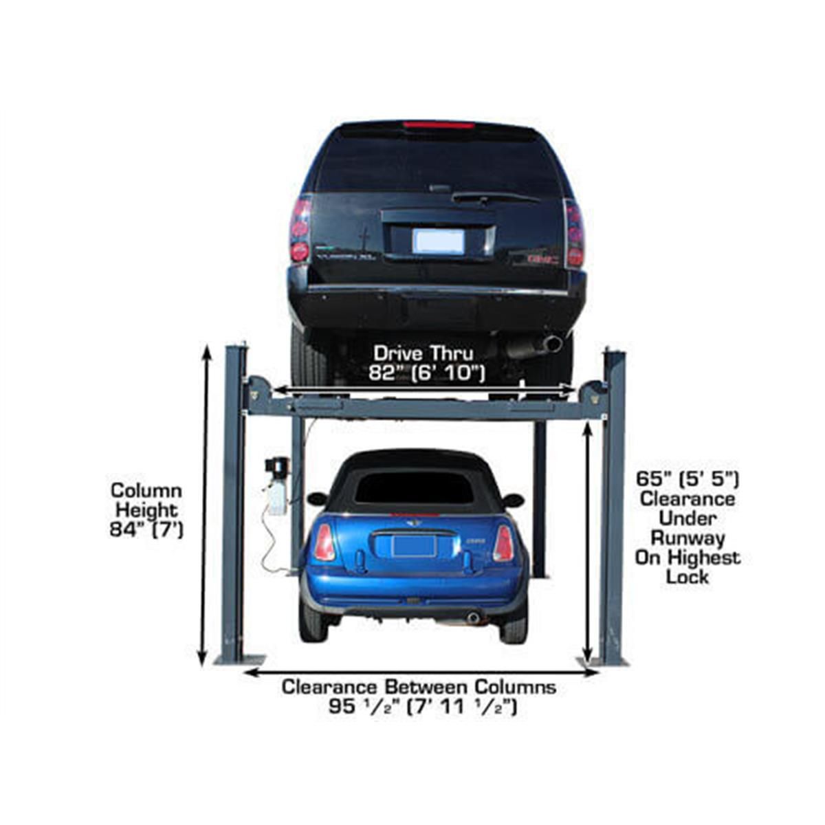 408SL Hobbyist Super Deluxe Portable Hobbyist 4-Post Lift 8000 lb. Capacity