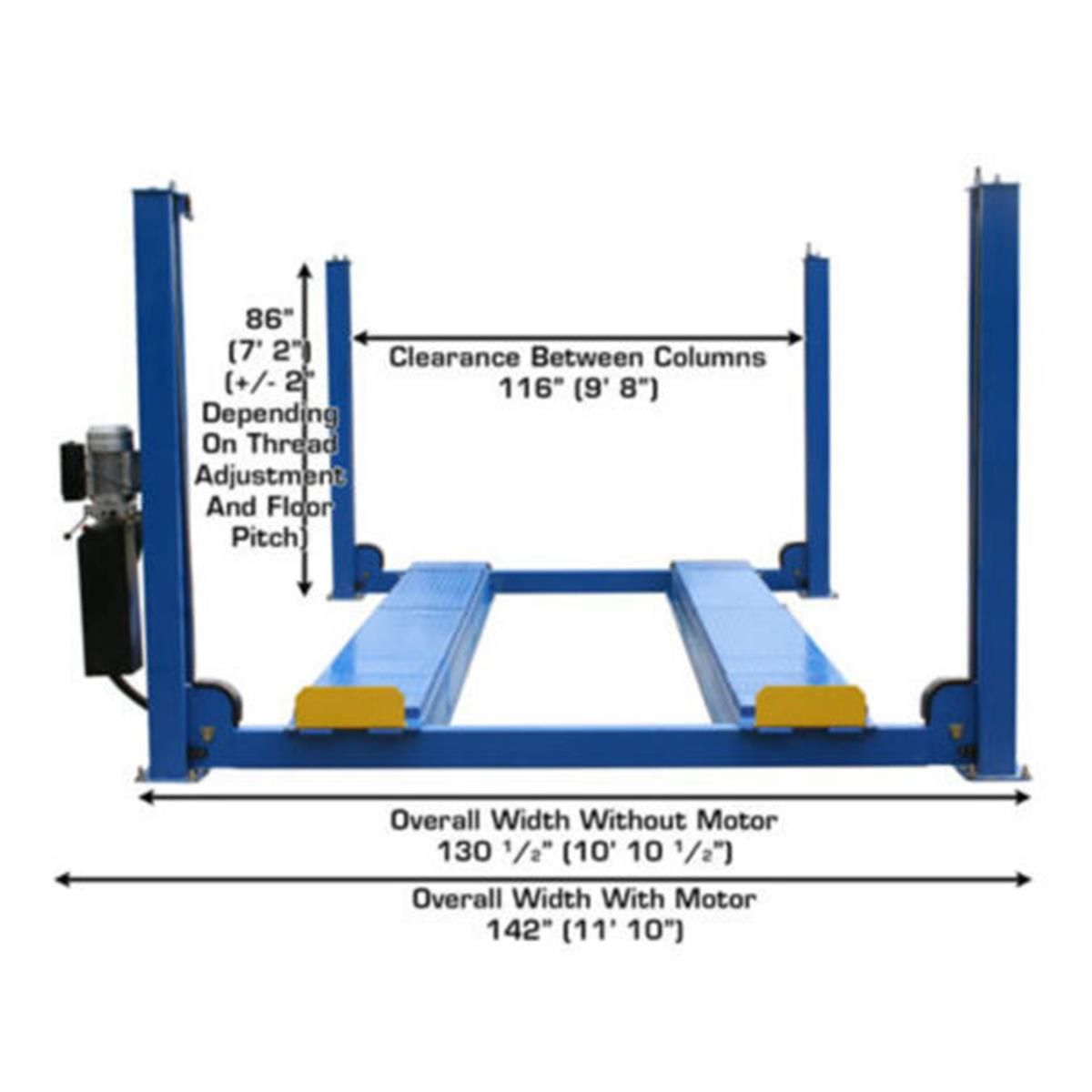 414A Commercial Grade Alignment 4-Post Lift 14,000 lb. Capacity
