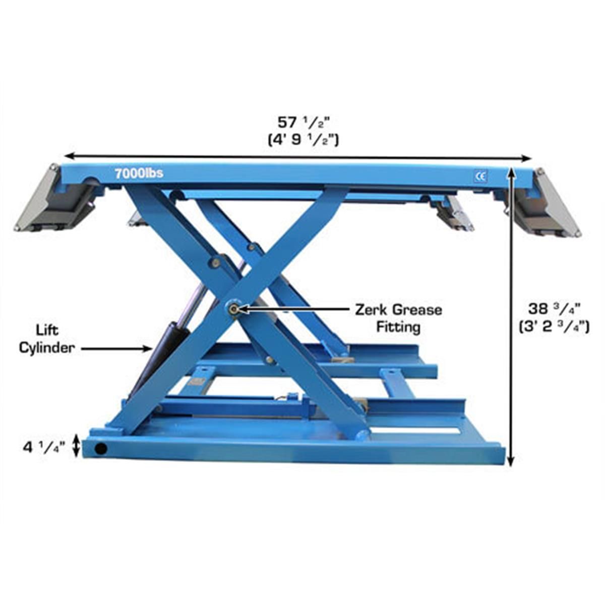 7K-Kwik-Bay Portable Mid-Rise Scissor Lift 7000 lb. Capacity