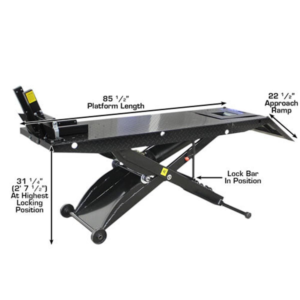 ACL Air Operated 1,000lb Motorcycle Lift