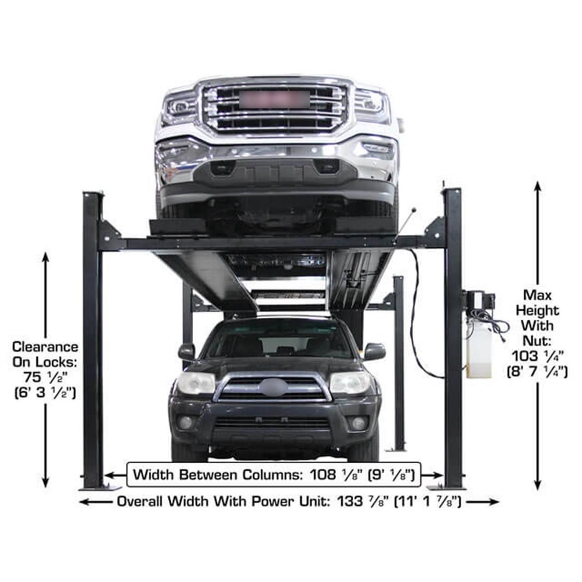 Apex 9 ALI Certified Hobbyist 4-Post Lift 9000 lb. Capacity