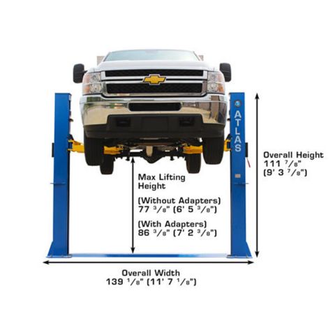 BP10000X Commercial Grade Baseplate 2-Post Lift 10,000 lb. Capacity