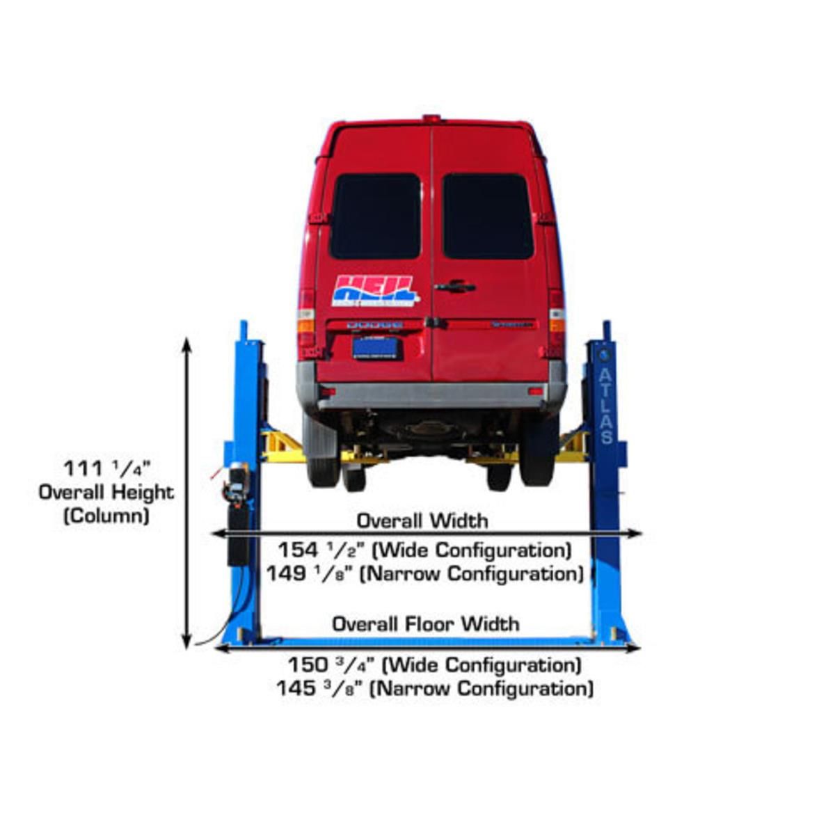 BP12000X Commercial Grade Baseplate 2-Post Lift 12,000 lb. Capacity