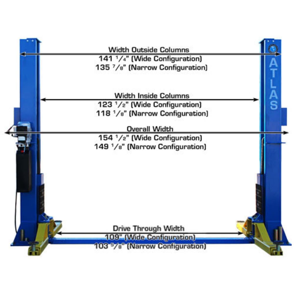 BP12000X Commercial Grade Baseplate 2-Post Lift 12,000 lb. Capacity