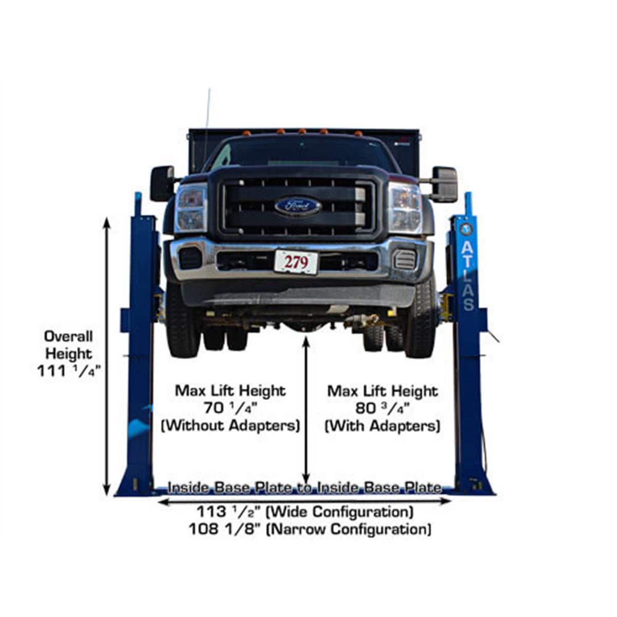 BP12000X Commercial Grade Baseplate 2-Post Lift 12,000 lb. Capacity