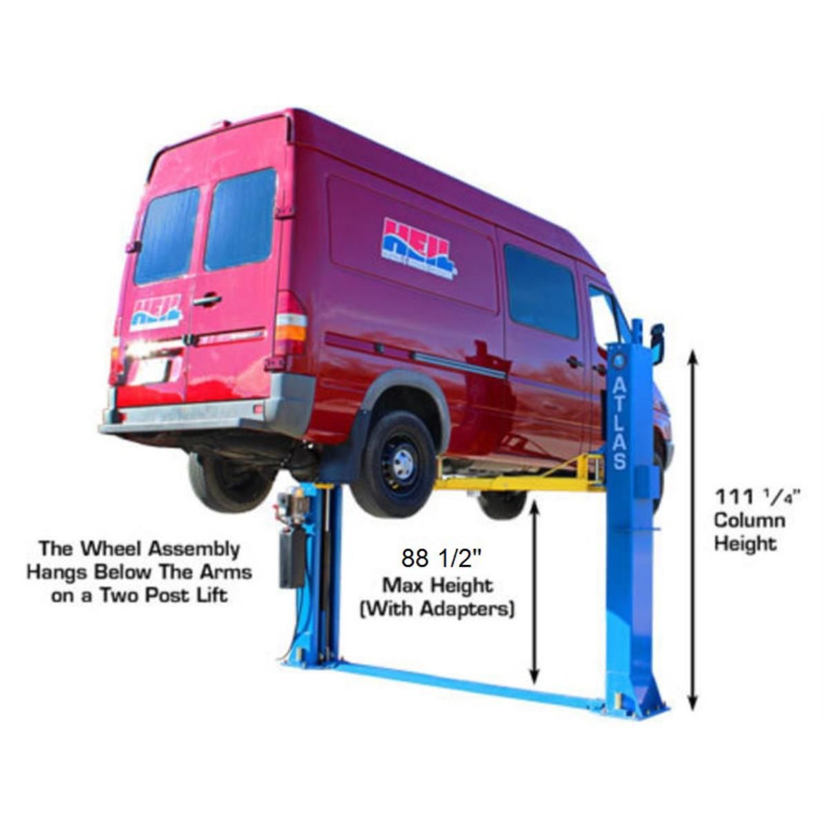 BP12000X Commercial Grade Baseplate 2-Post Lift 12,000 lb. Capacity