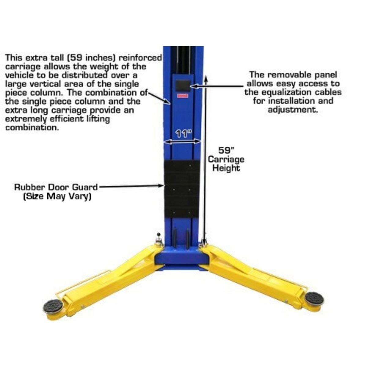 OHX10000X Commercial Grade Extra Tall 2-Post Lift 10,000 lb. Capacity