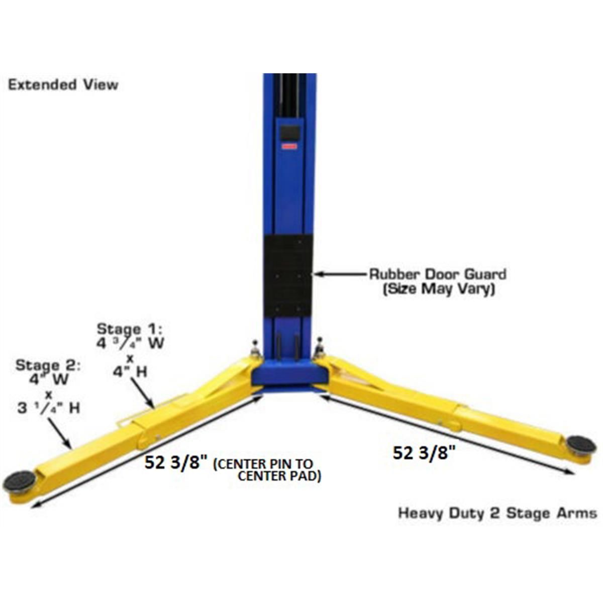 OHX10000X Commercial Grade Extra Tall 2-Post Lift 10,000 lb. Capacity