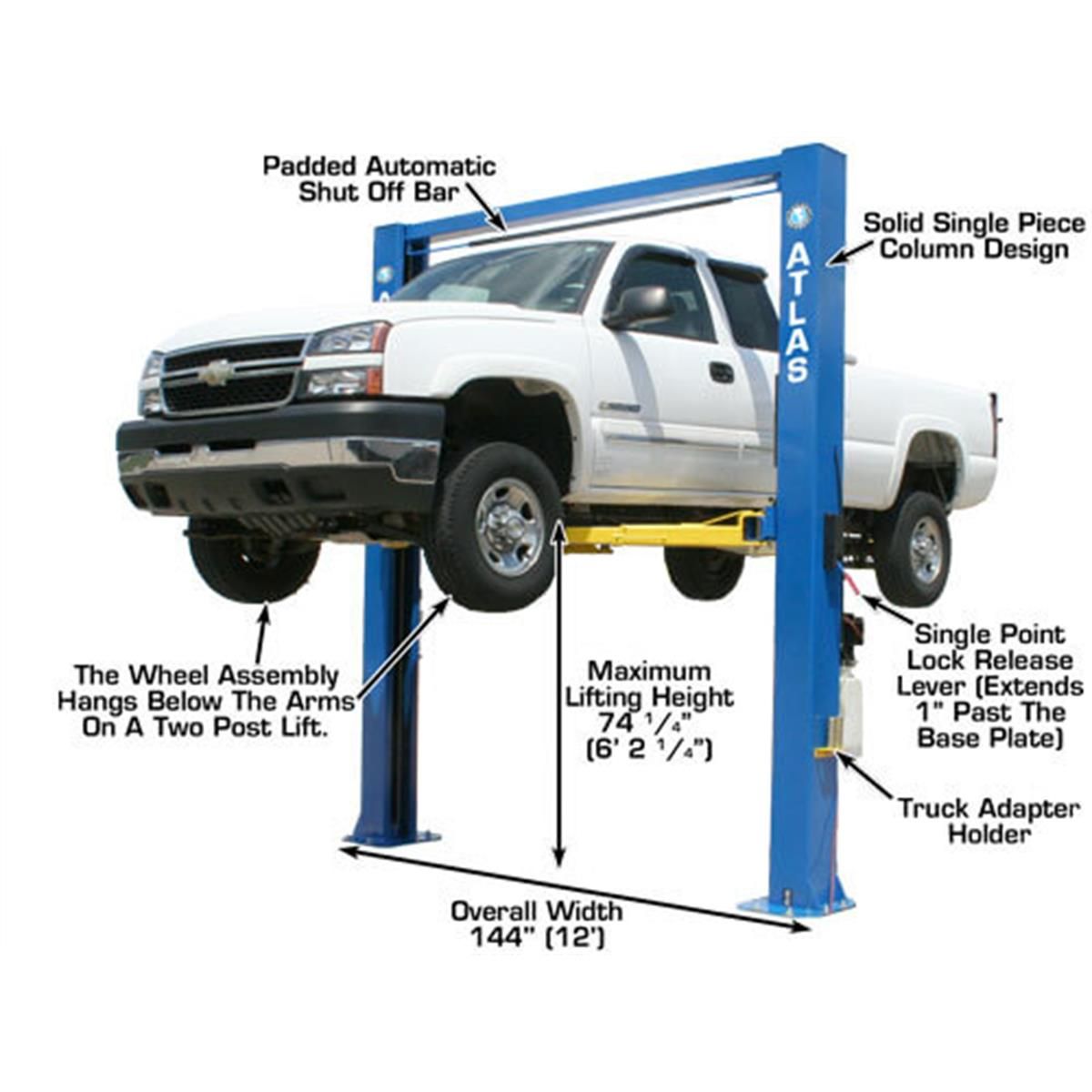 OHX10000X Commercial Grade Extra Tall 2-Post Lift 10,000 lb. Capacity