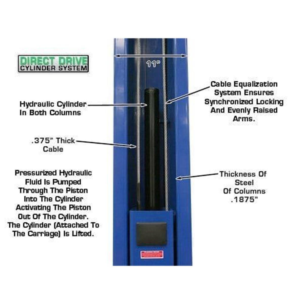 OHX10000X Commercial Grade Extra Tall 2-Post Lift 10,000 lb. Capacity
