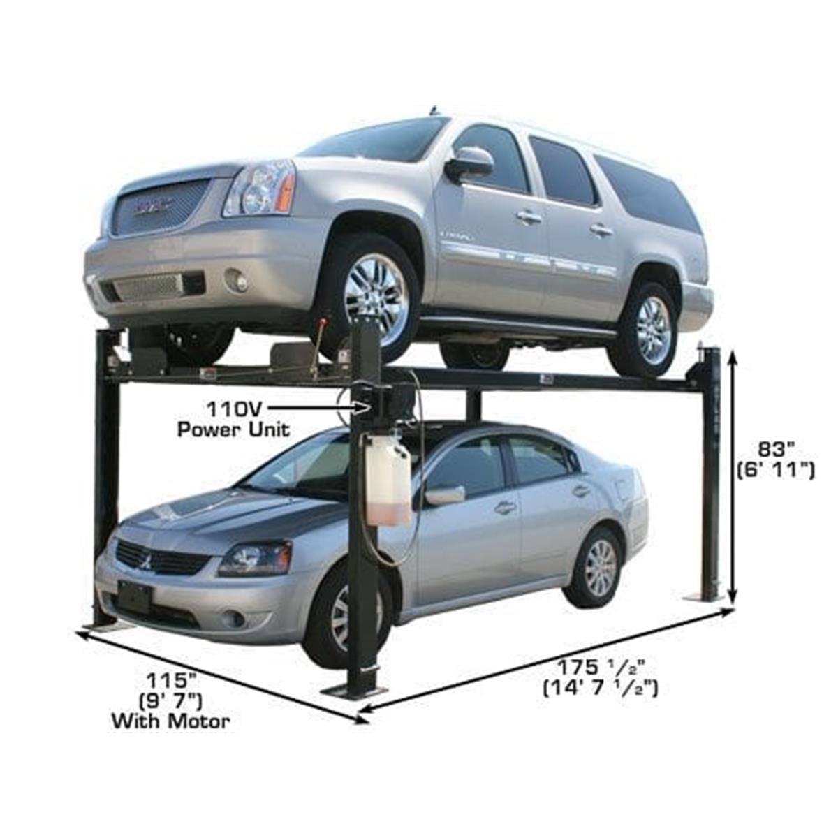 Garage PRO8000 Portable Hobbyist 4-Post Lift 8000 lb. Capacity