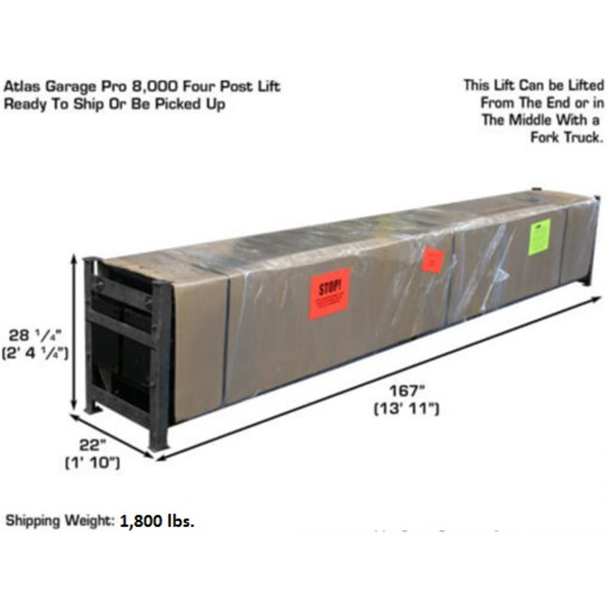 Garage PRO8000 Portable Hobbyist 4-Post Lift 8000 lb. Capacity