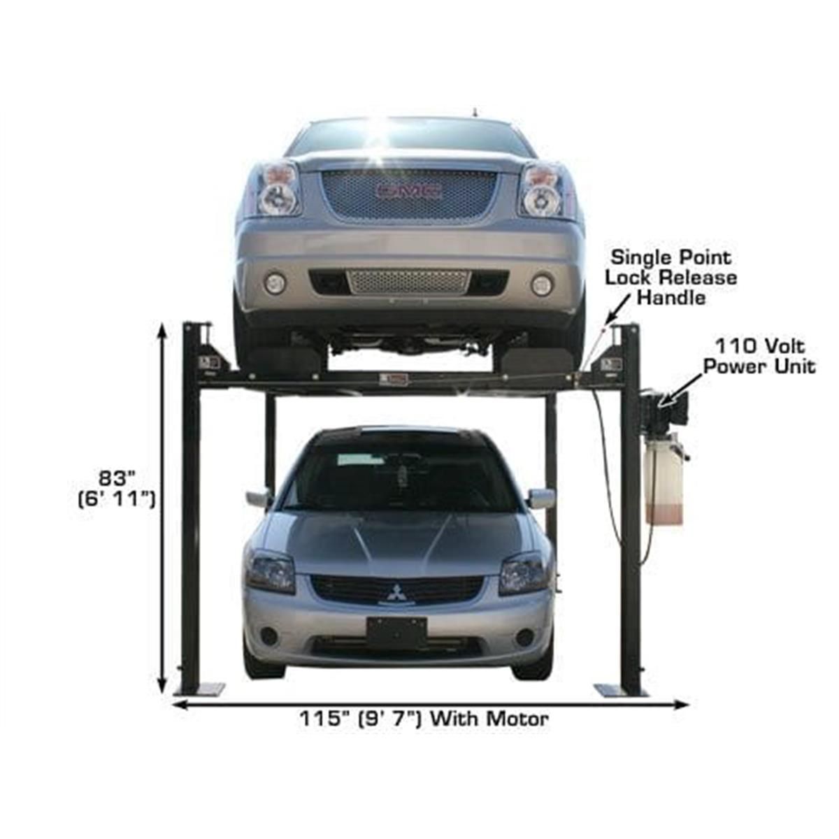 Garage PRO8000 Portable Hobbyist 4-Post Lift 8000 lb. Capacity