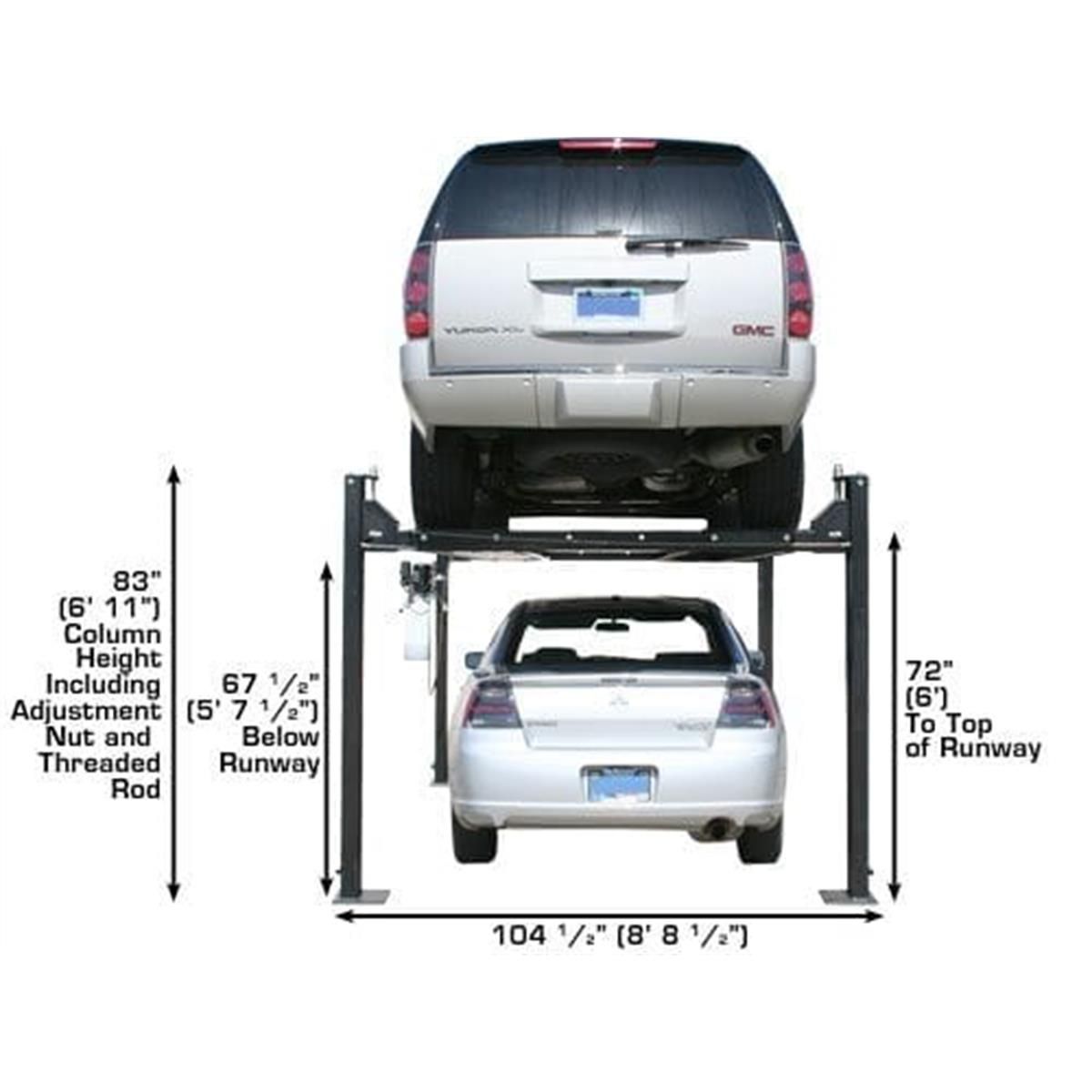 Garage PRO8000 Portable Hobbyist 4-Post Lift 8000 lb. Capacity