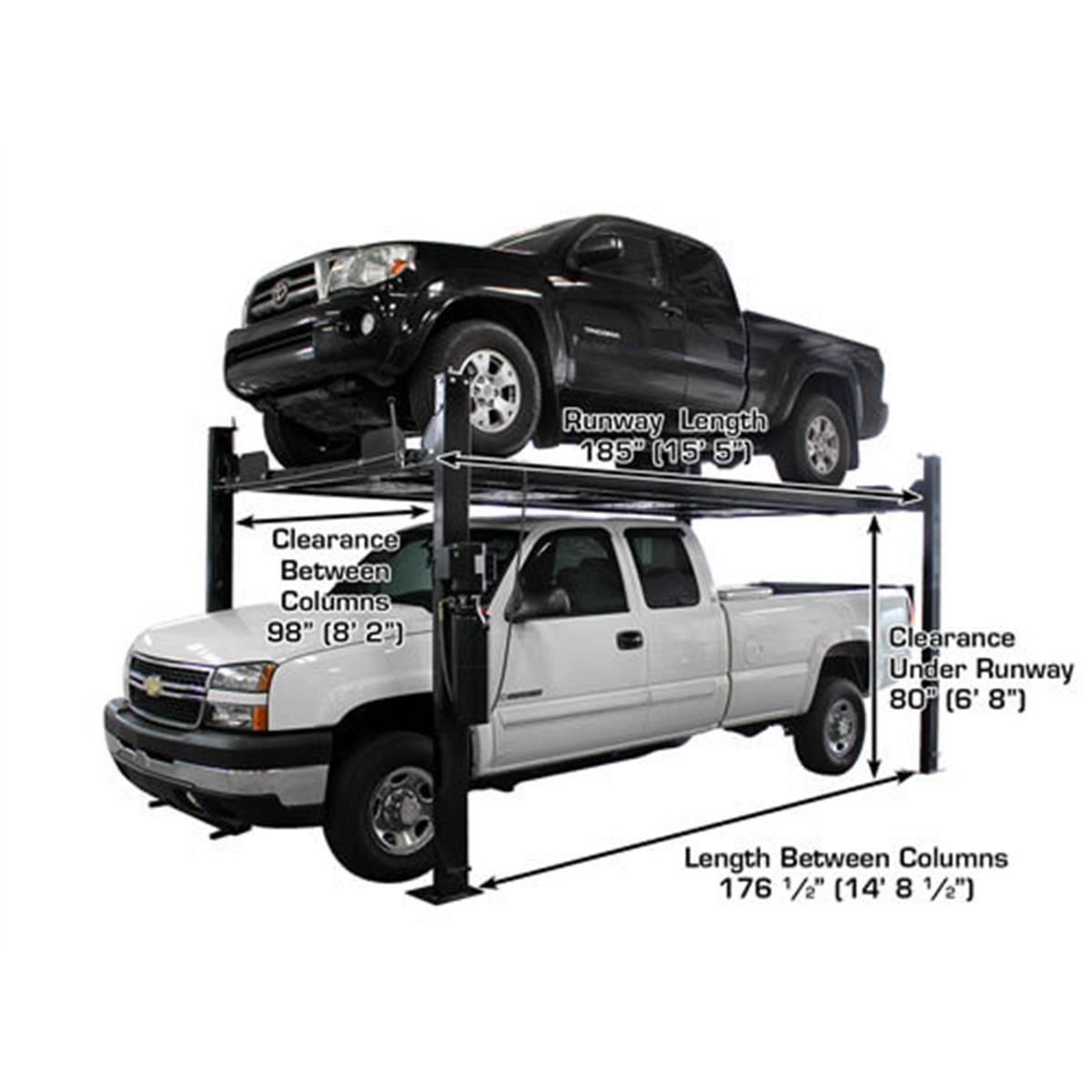Garage PRO8000EXT Extra Tall Portable Hobbyist 4-Post Lift 8000 lb. Capacity