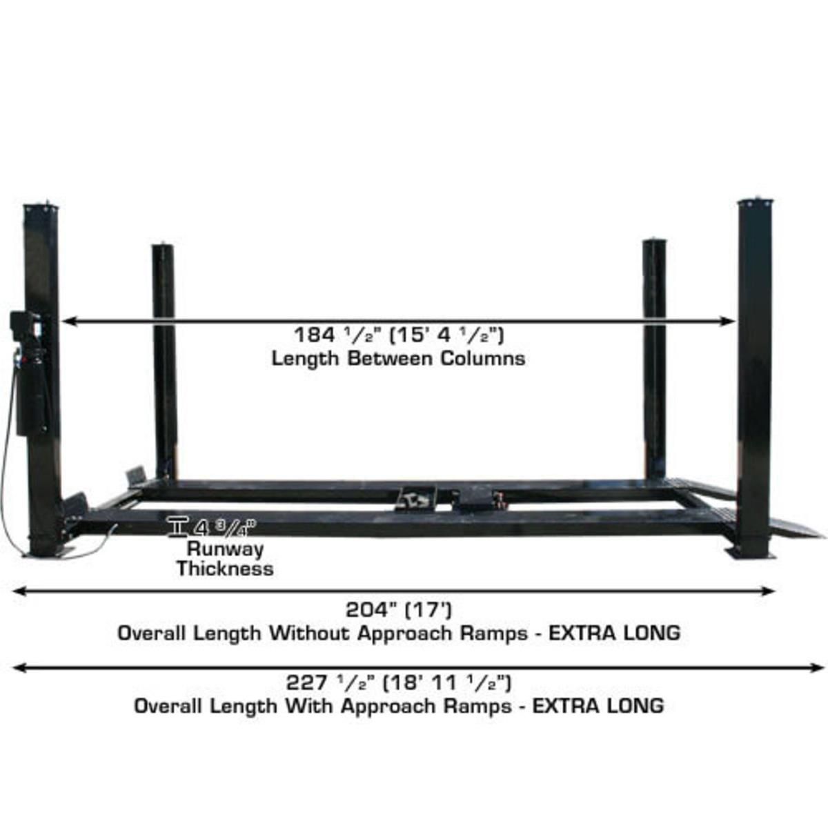 Garage PRO9000 Extra Tall, Extra Wide Portable Heavy Duty 4-Post Lift 9000 lb. Capacity