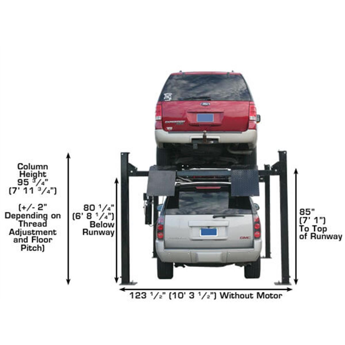 Garage PRO9000 Extra Tall, Extra Wide Portable Heavy Duty 4-Post Lift 9000 lb. Capacity