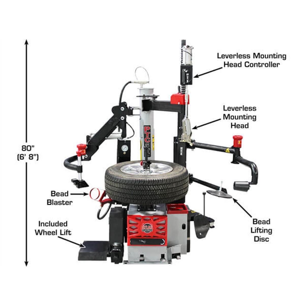 PTC500 Center Post Tire Changer with Assist Arms