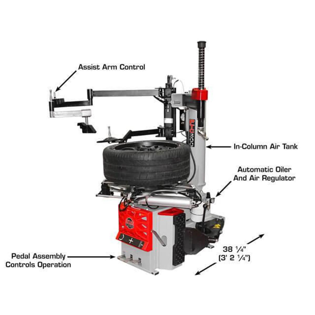 PTC300 Rim-Clamp Tire Changer with Assist Arm
