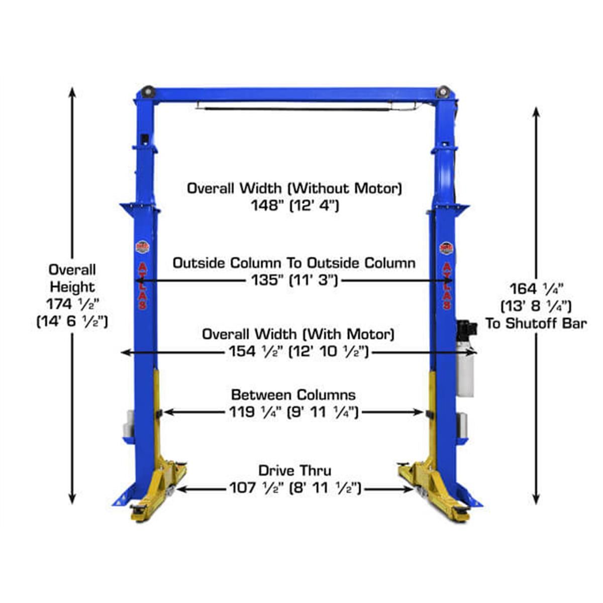 Platinum PVL15 ALI Certified Commercial Grade Overhead 2-Post Lift 15,000 lb. Capacity