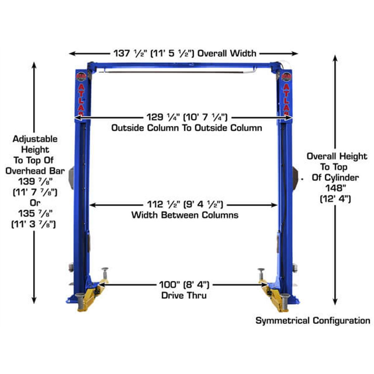 PVL10 ALI Certified 10,000 lb. Capacity 2-Post Lift