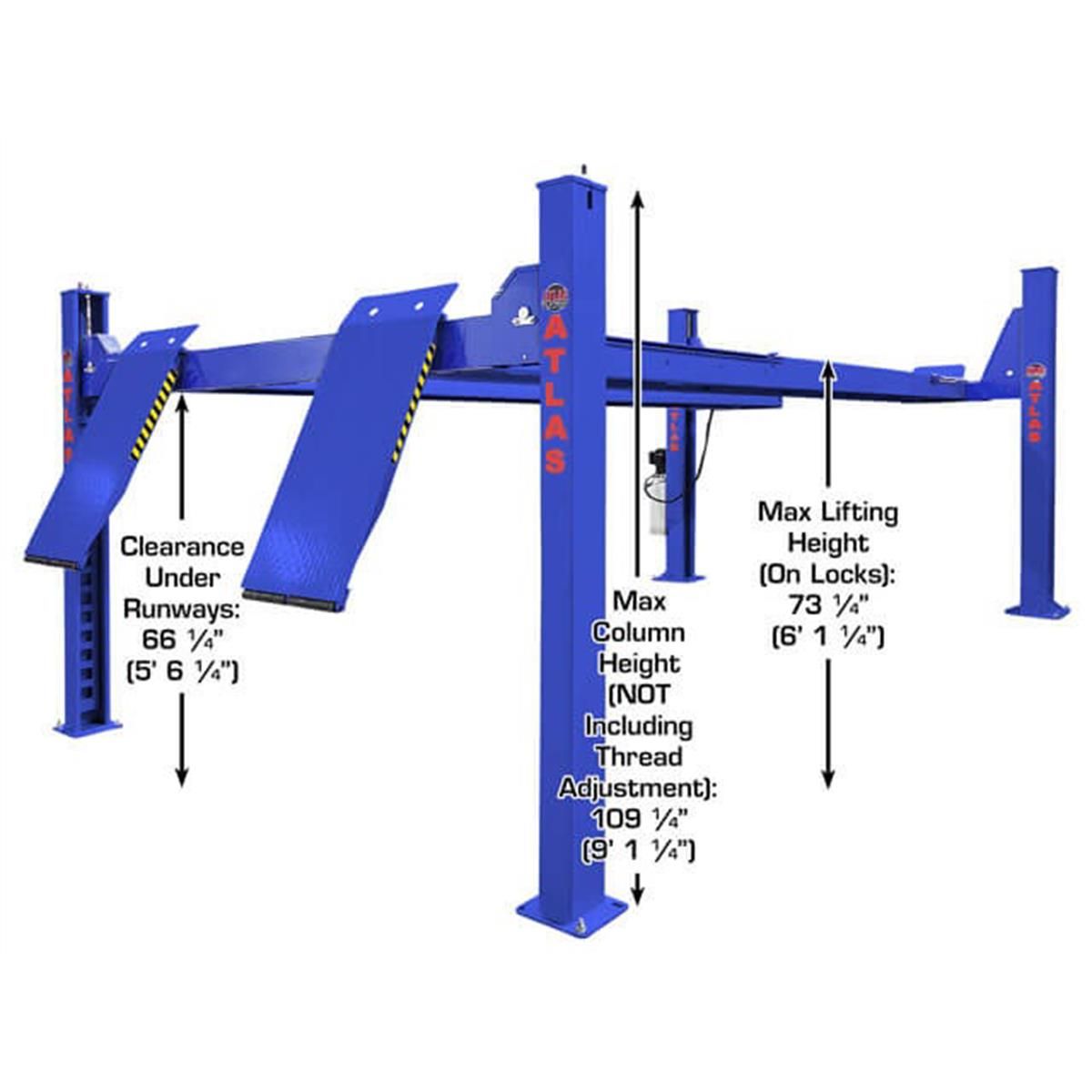 PVL14OF-EXT ALI Certified Open Front Alignment 4-Post Lift 14,000 lb. Capacity