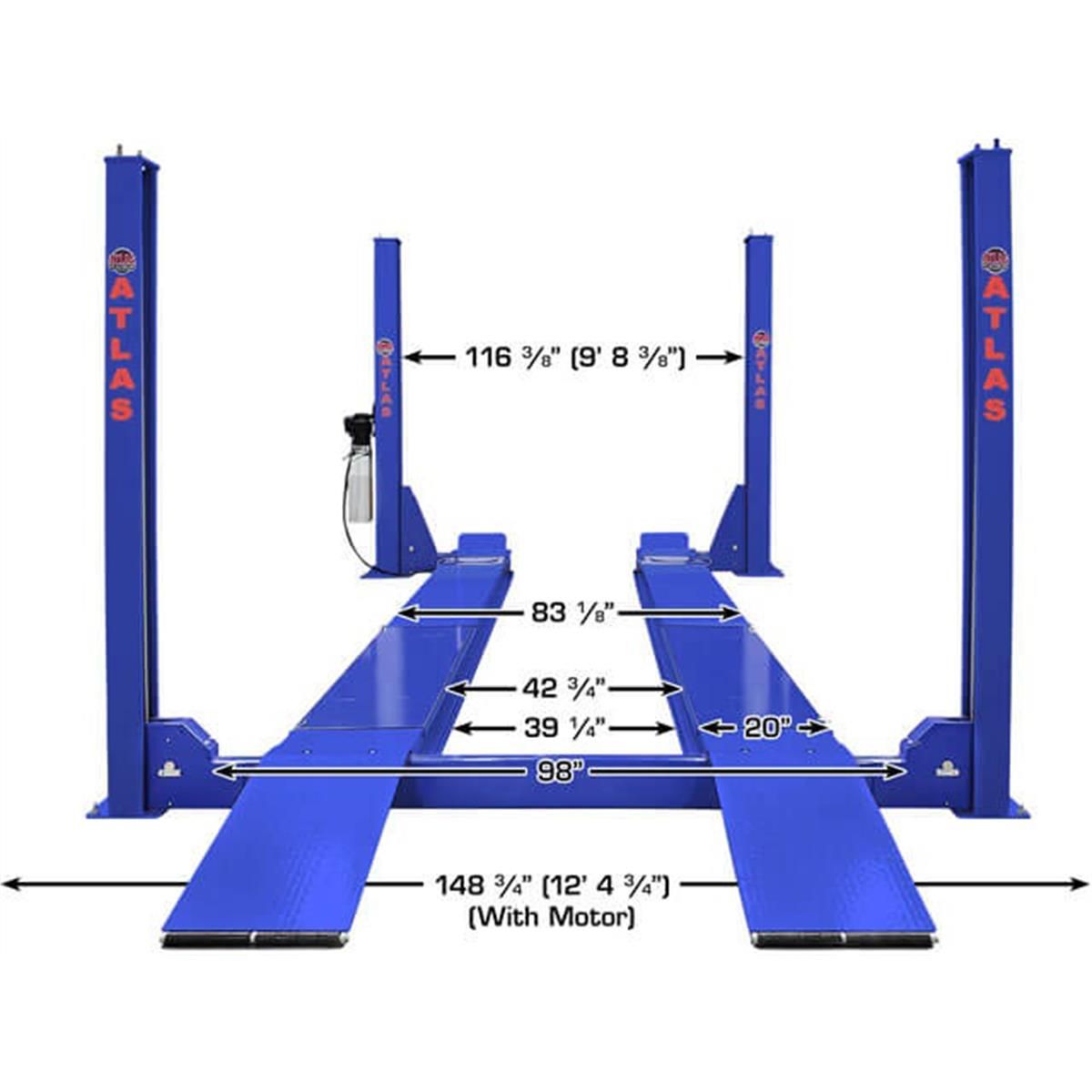 PVL14OF-EXT ALI Certified Open Front Alignment 4-Post Lift 14,000 lb. Capacity