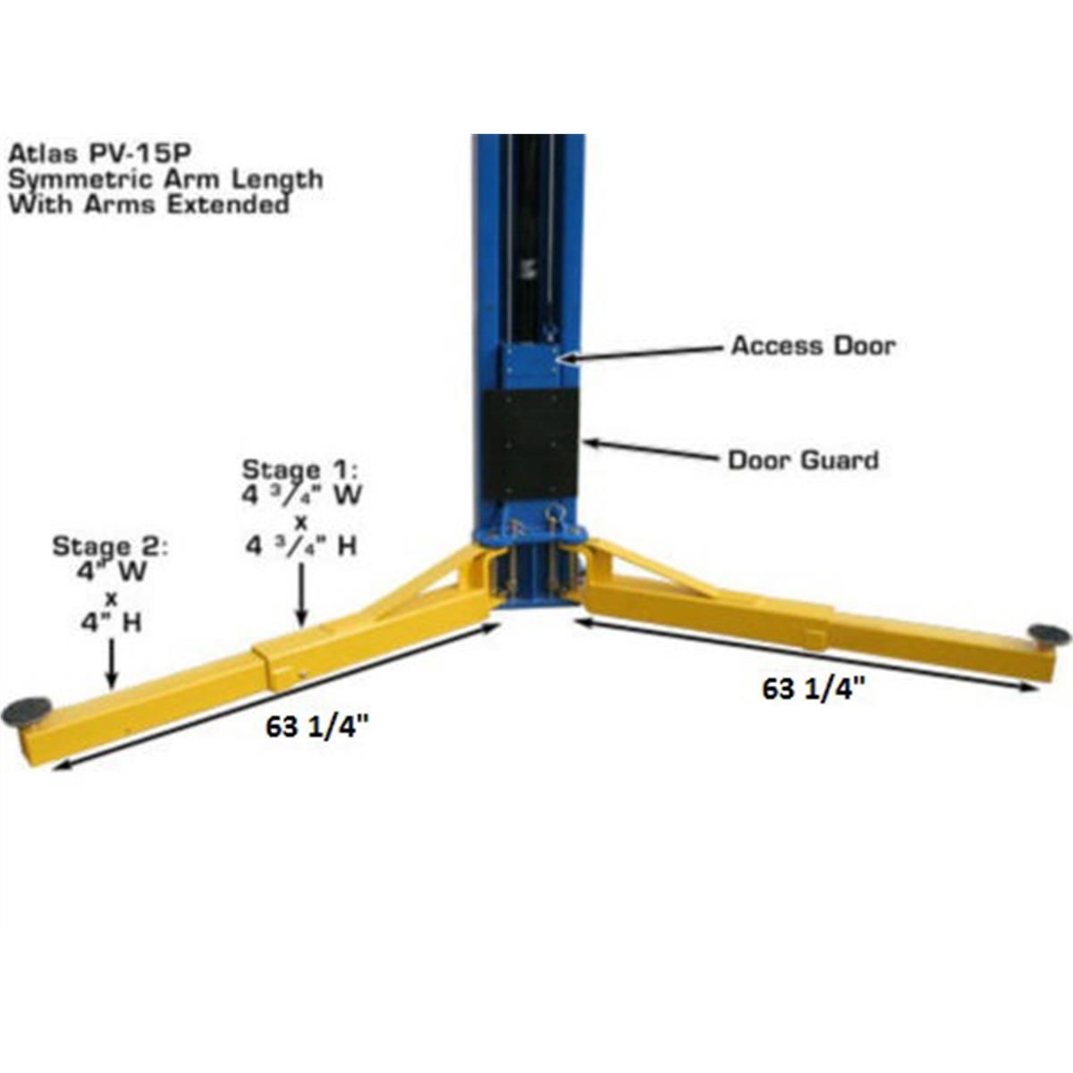 PV15PX Commercial Grade Overhead 2-Post Lift 15,000 lb. Capacity