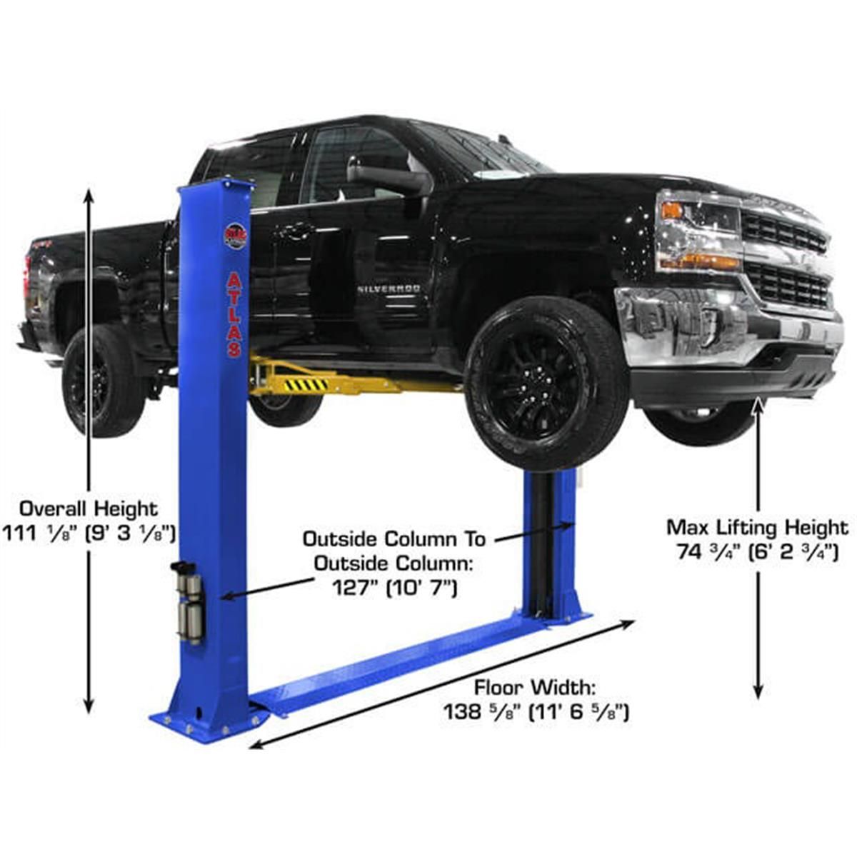 Platinum PVL9BP ALI Certified Baseplate 2-Post Lift 9,000 lb. Capacity