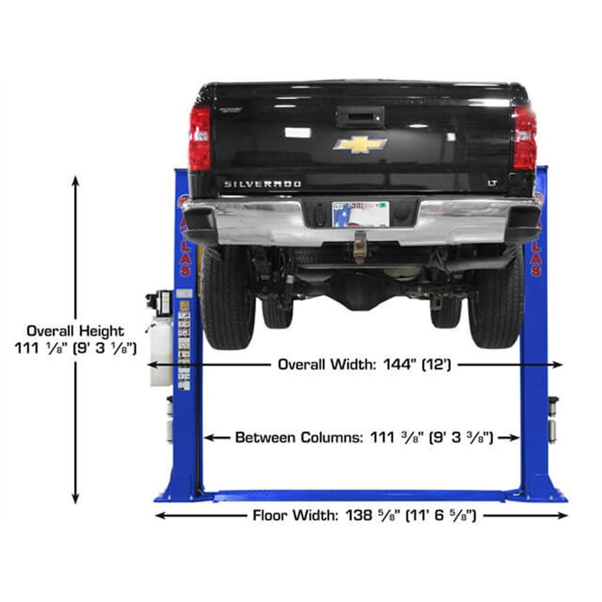 Platinum PVL9BP ALI Certified Baseplate 2-Post Lift 9,000 lb. Capacity