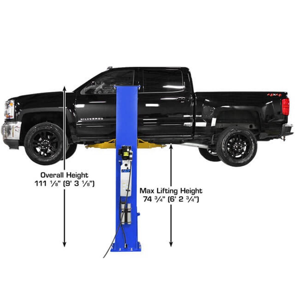 Platinum PVL9BP ALI Certified Baseplate 2-Post Lift 9,000 lb. Capacity