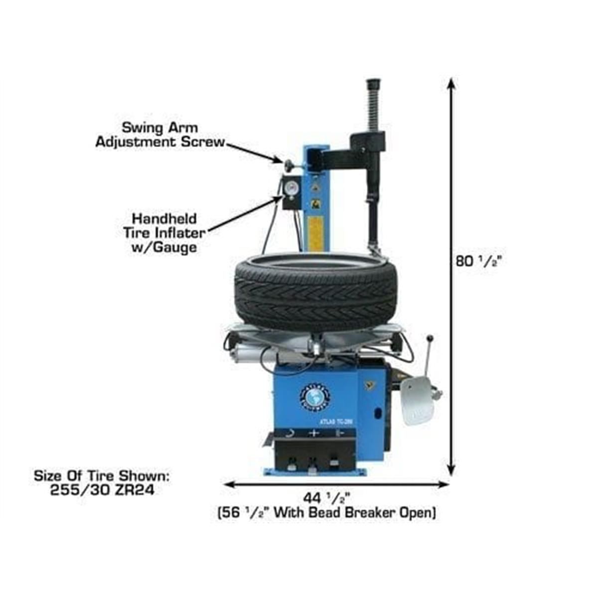 TC289LH Extra Large Rim-Clamp Tire Changer with Left Hand Assist Arm