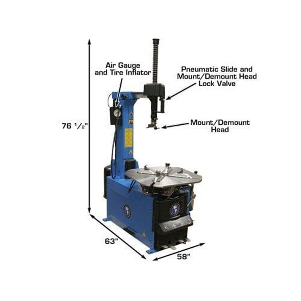 TC755 Tilt-Back Rim-Clamp Tire Changer with Beadblaster