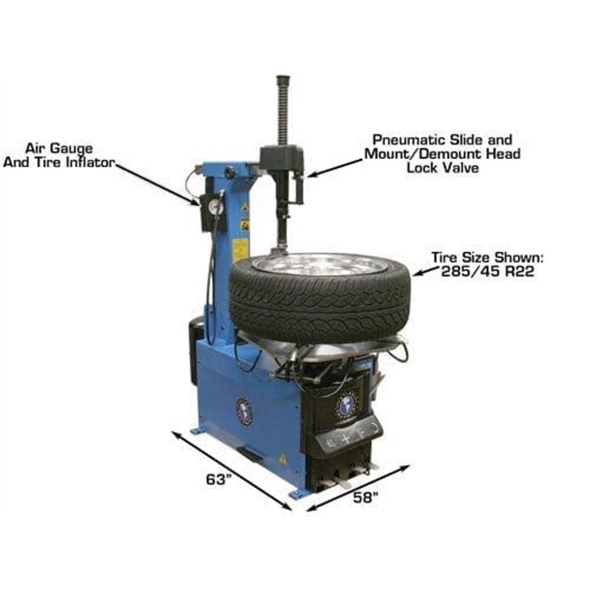 TC755 Tilt-Back Rim-Clamp Tire Changer with Beadblaster