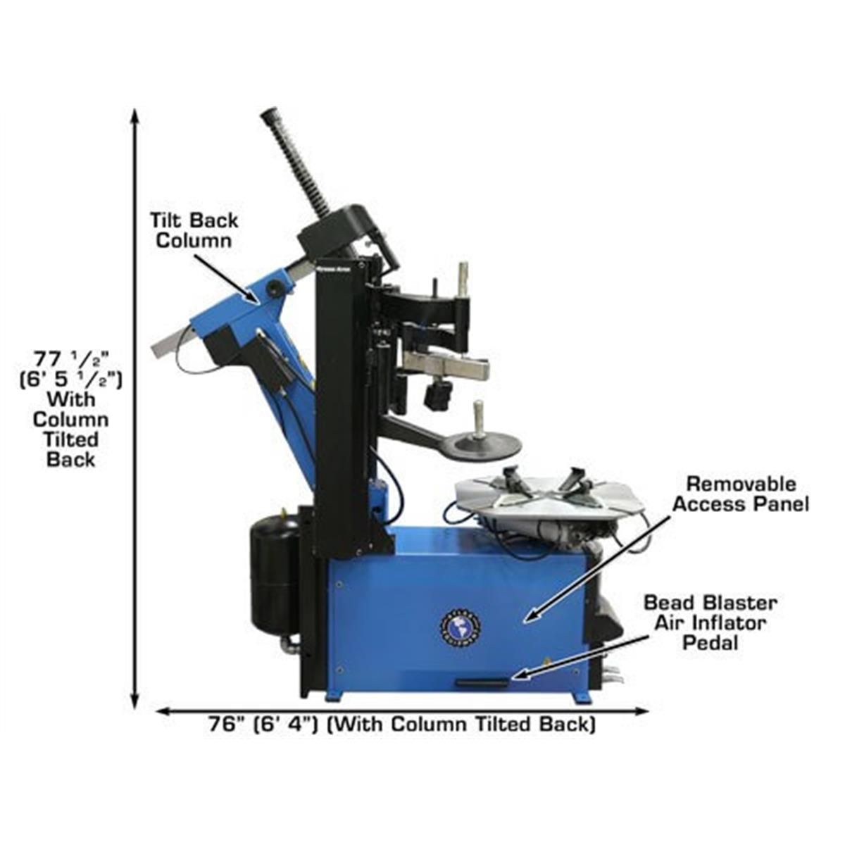 TC755DAA Wheel Clamp Tire Changer with Dual Assist Arms