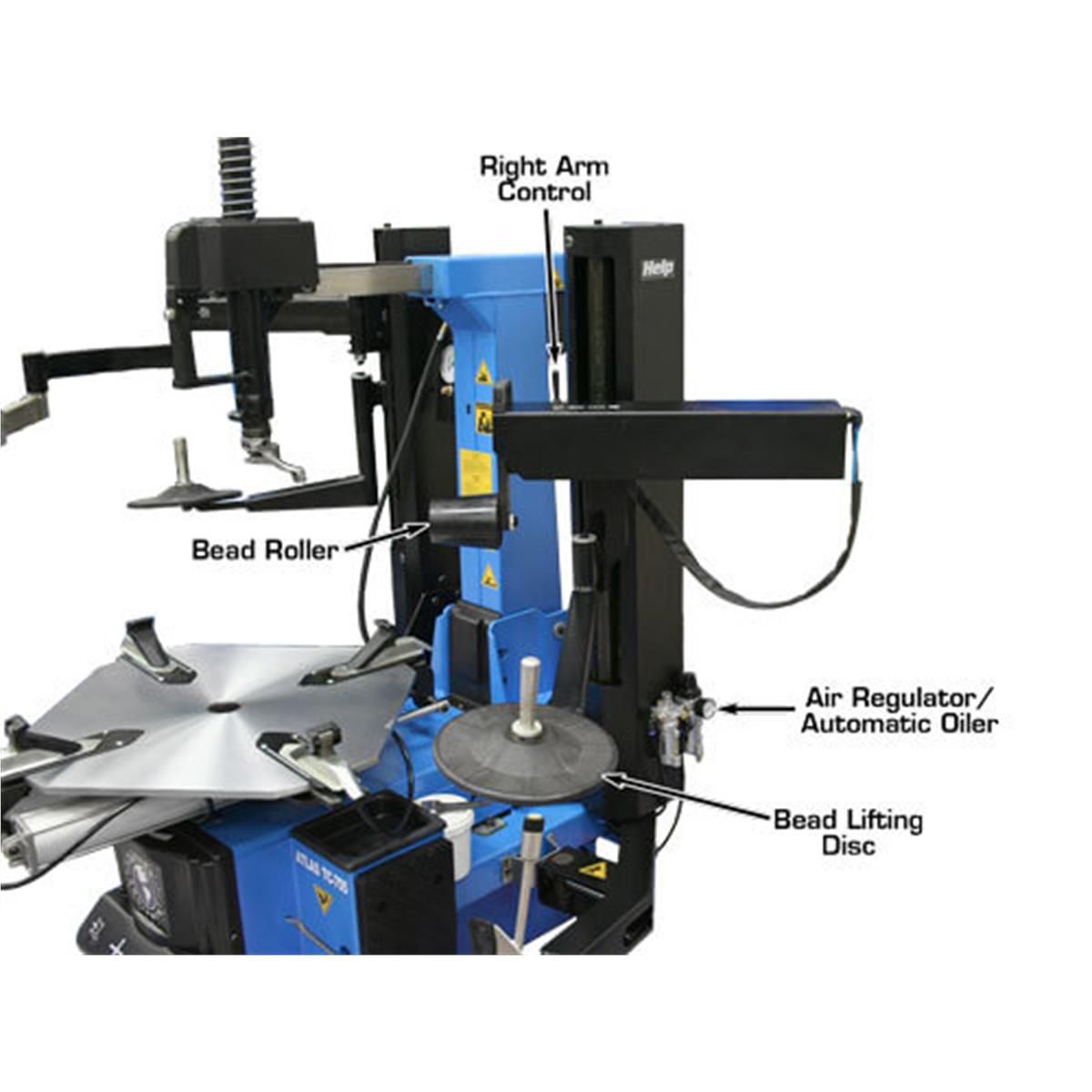 TC755DAA Wheel Clamp Tire Changer with Dual Assist Arms