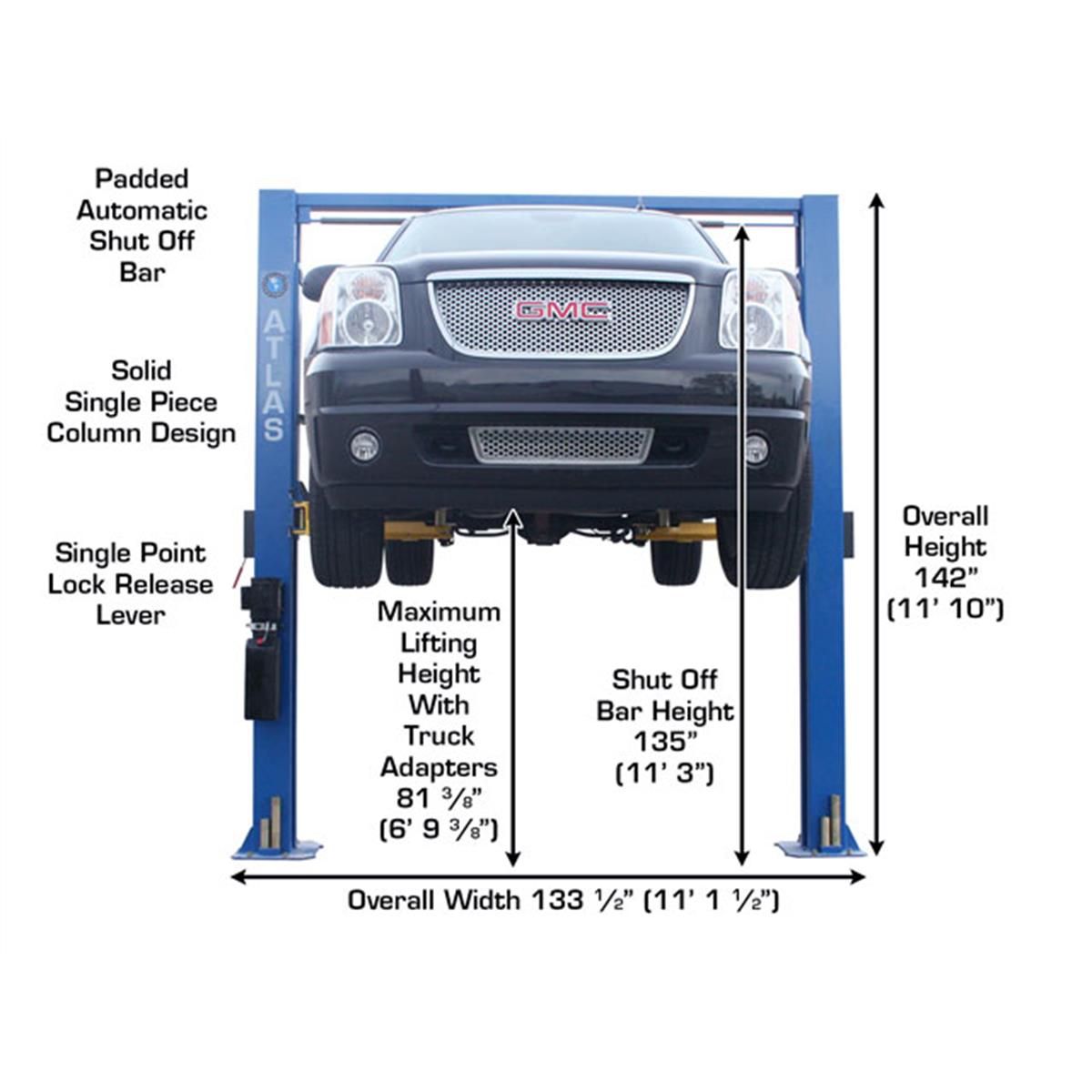 9OHSC Overhead 2-Post Lift 9,000 lb. Capacity