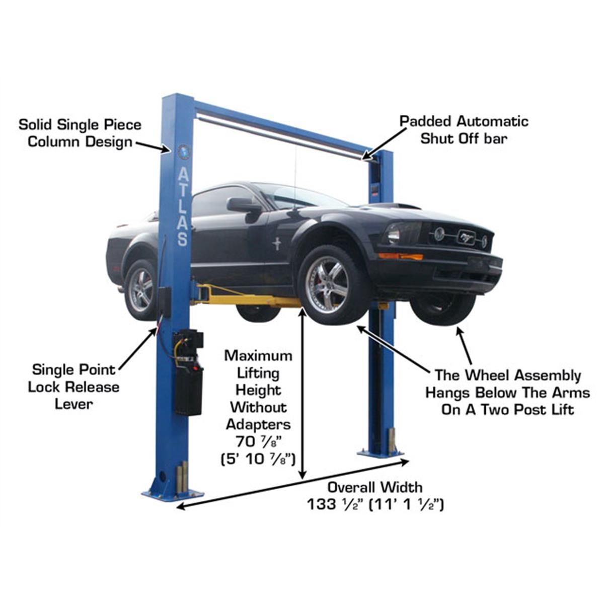 9OHSC Overhead 2-Post Lift 9,000 lb. Capacity