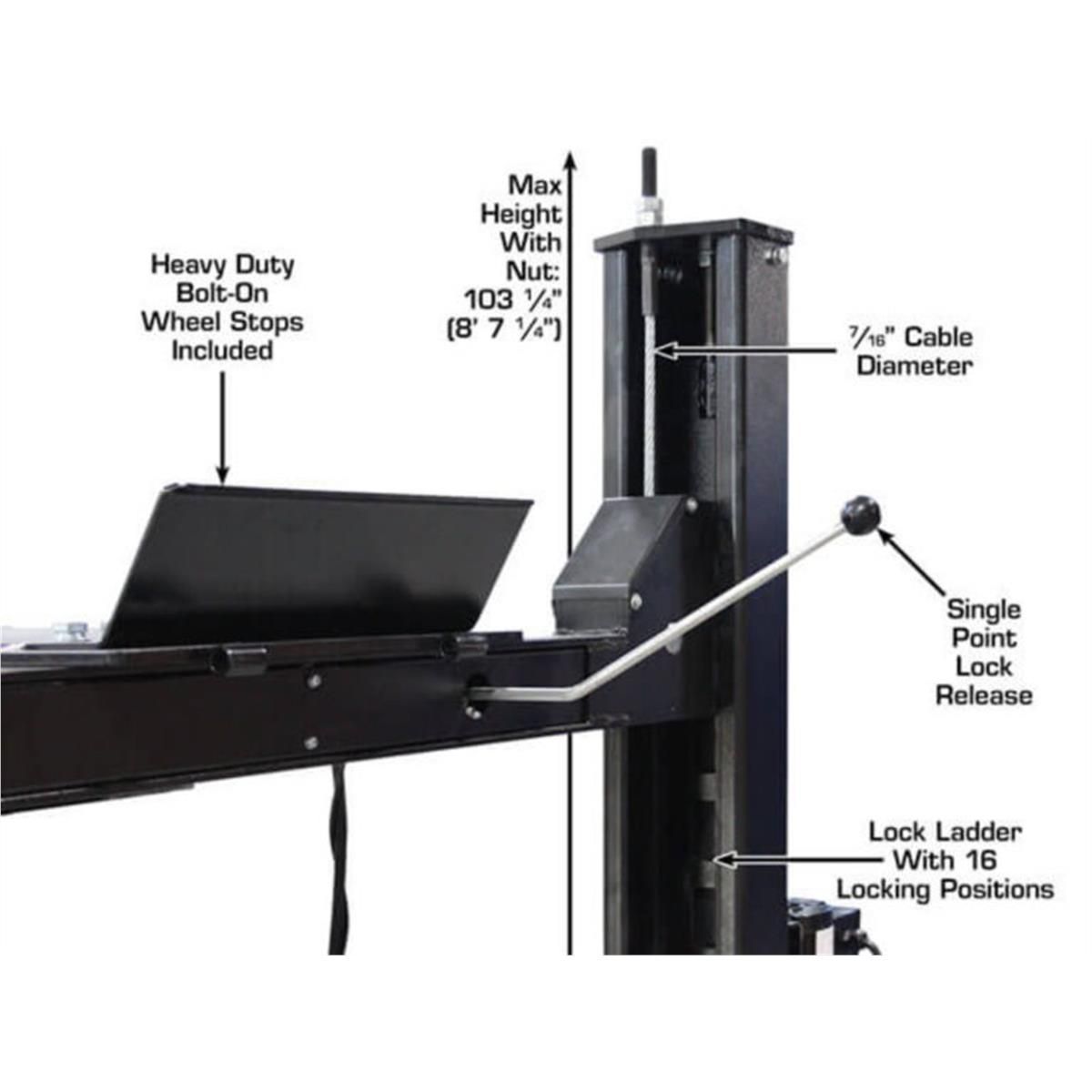 Apex 9 ALI Certified Hobbyist 4-Post Lift 9000 lb. Capacity