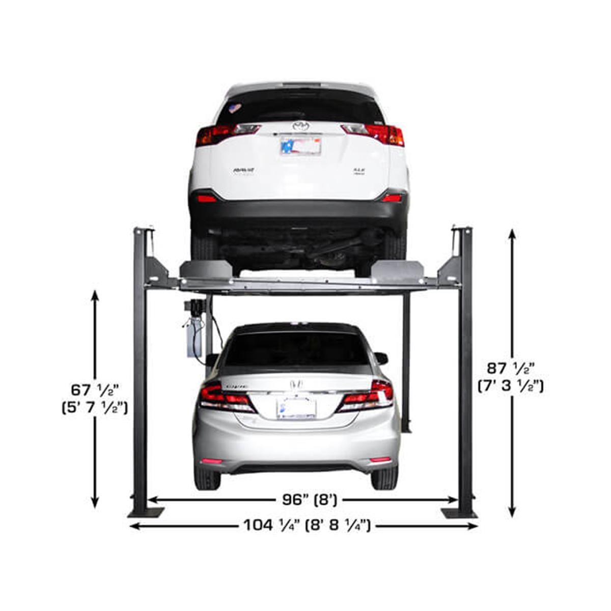 Apex 8 ALI Certified Hobbyist 4-Post Lift 8000 lb. Capacity