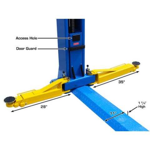 BP10000X Commercial Grade Baseplate 2-Post Lift 10,000 lb. Capacity