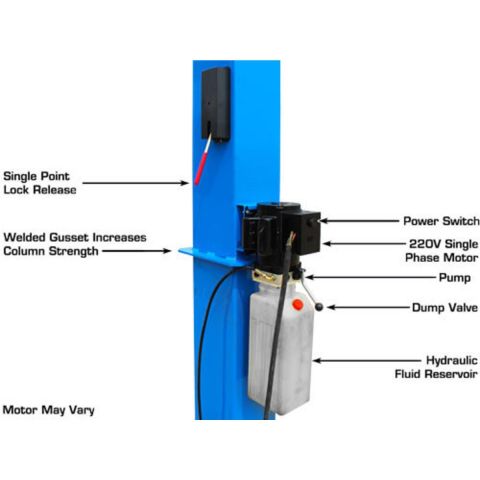 BP10000X Commercial Grade Baseplate 2-Post Lift 10,000 lb. Capacity