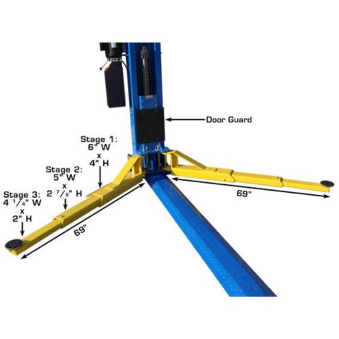 BP12000X Commercial Grade Baseplate 2-Post Lift 12,000 lb. Capacity