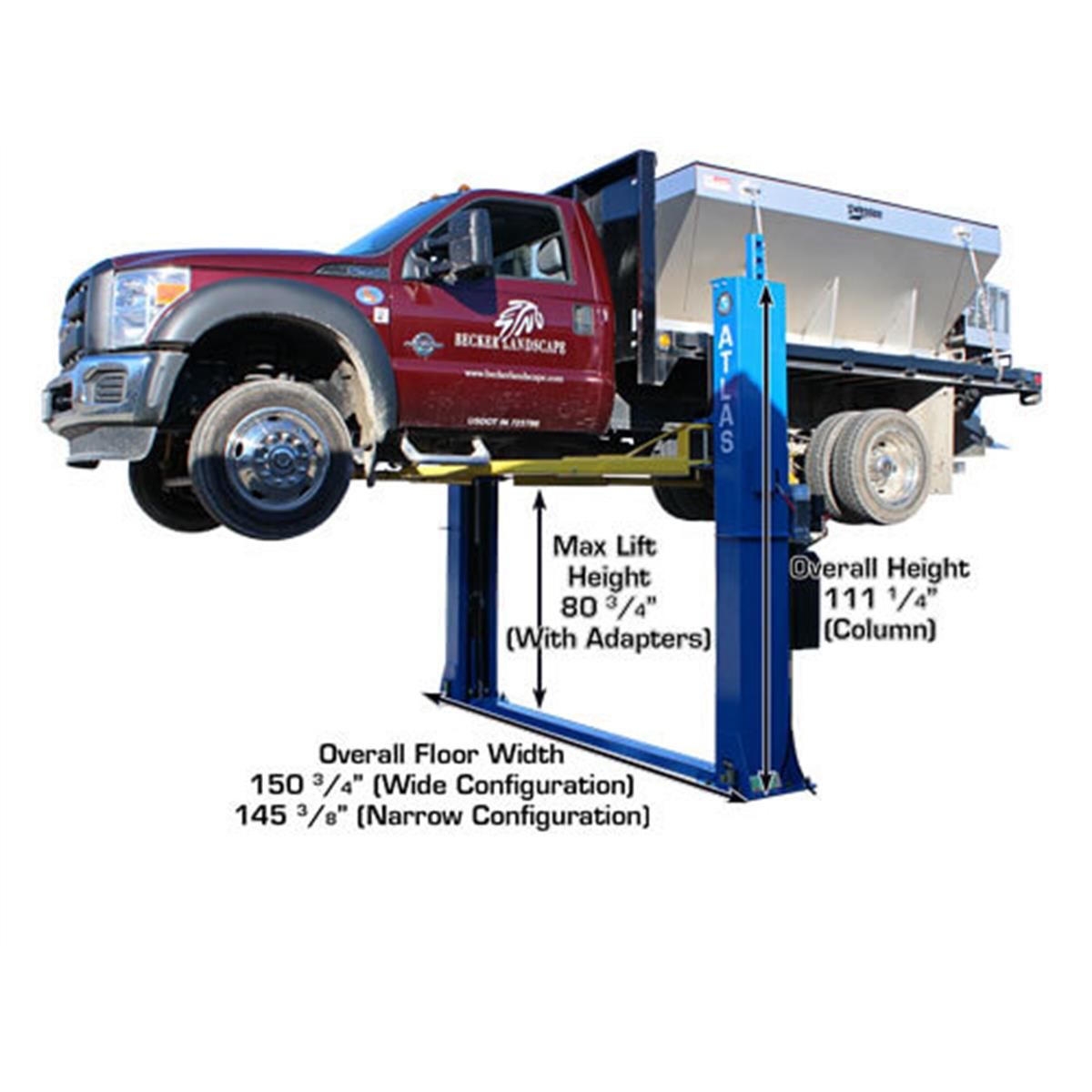 BP12000X Commercial Grade Baseplate 2-Post Lift 12,000 lb. Capacity
