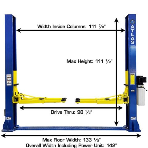 9,000 lb. Capacity Baseplate 2-Post Lift