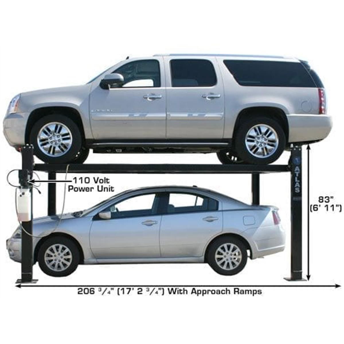 Garage PRO8000 Portable Hobbyist 4-Post Lift 8000 lb. Capacity