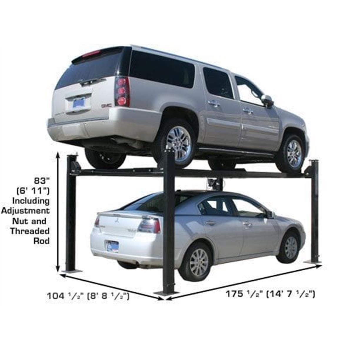Garage PRO8000 Portable Hobbyist 4-Post Lift 8000 lb. Capacity