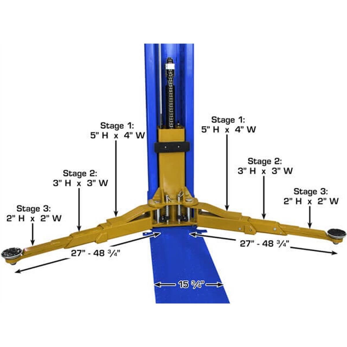 Platinum PVL9BP ALI Certified Baseplate 2-Post Lift 9,000 lb. Capacity